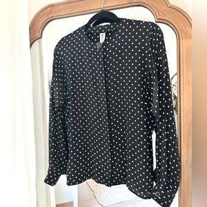 Emanuel Ungaro Black and White Polka Dot Blouse